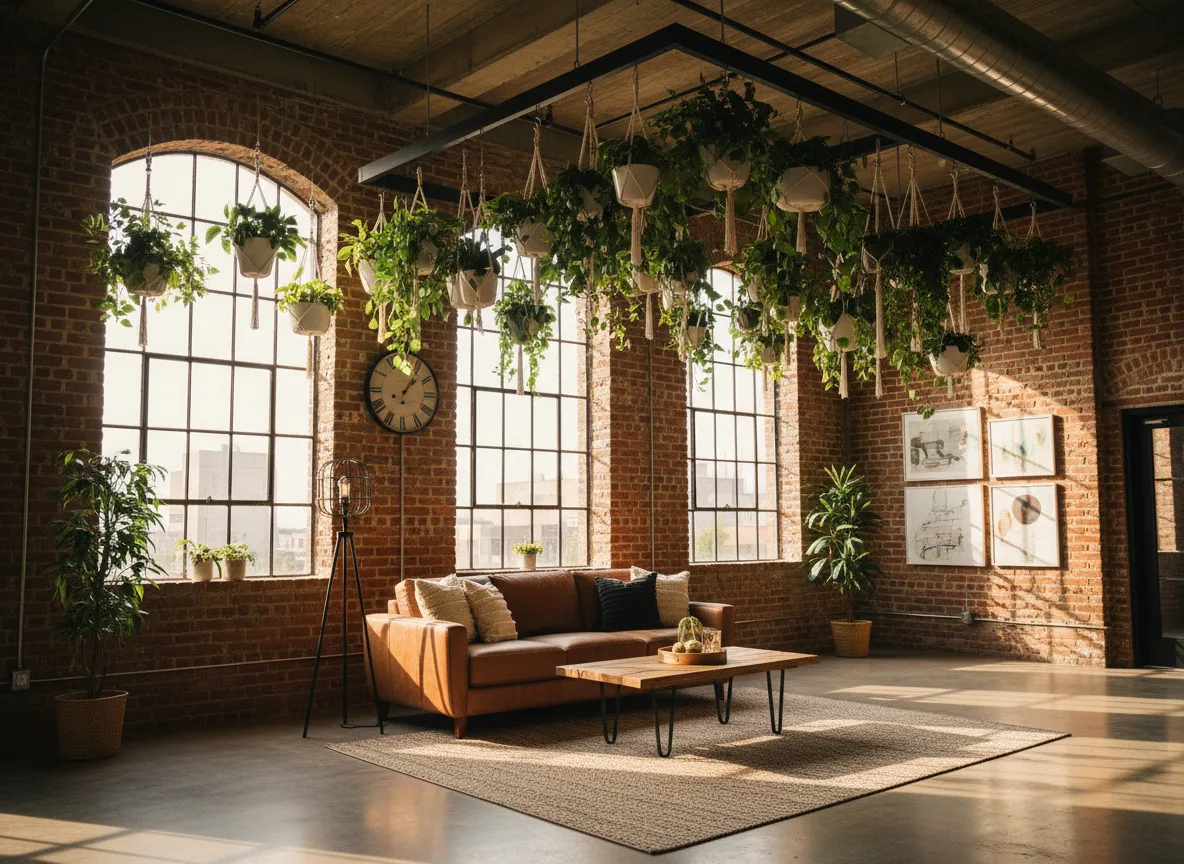 Loft with plants