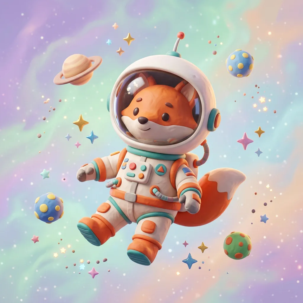 Clay astronaut fox