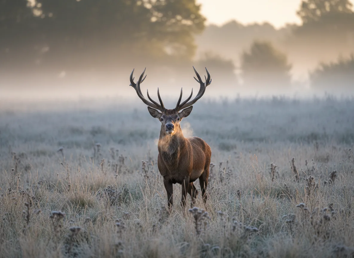 Deer in fog