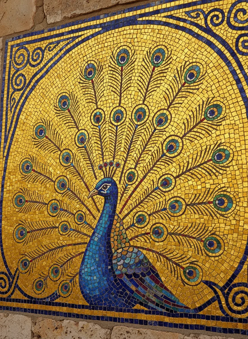 Mosaic peacock